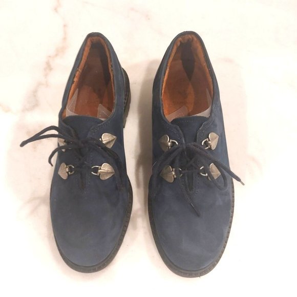 SANTANA Canada  Blue Suede Leather Nordic Style Oxfords Size 6.5 M - Picture 3 of 8